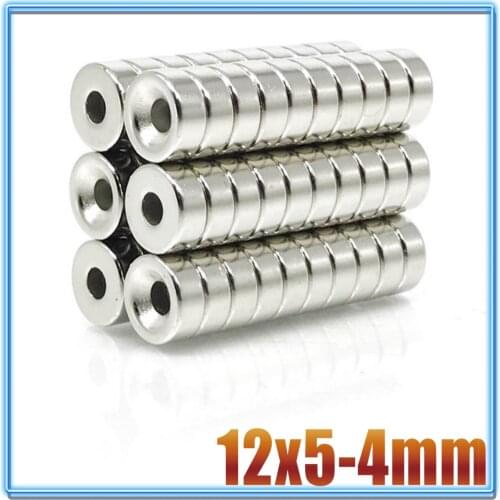 10/20/50/500Pcs Neodymium Magnet 12mm x 5mm Hole 4mm N35 NdFeB Round Super Powerful Strong Permanent Magnetic imanes Disc 12x5-4