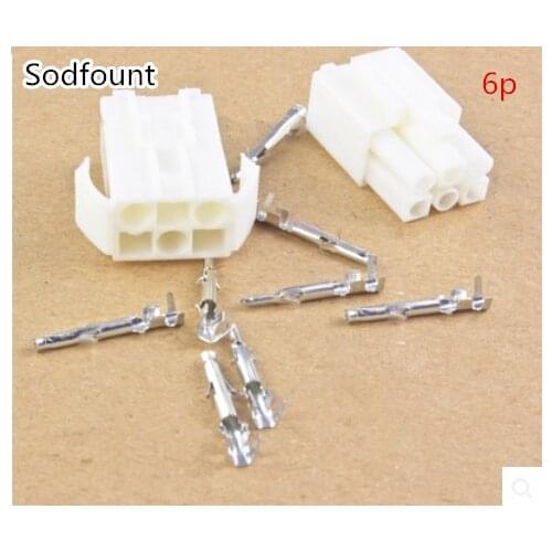 10 sets 6P(2*3) 6 Way/pins Small Tamiya connector Set Kits mini Tamiya set EL 4.5MM male Female socket plug