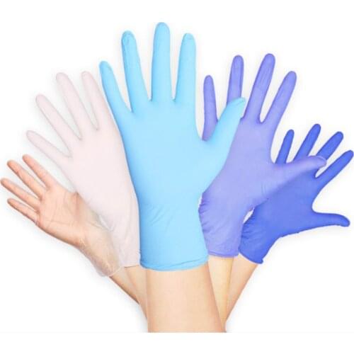 100 pcs Disposable Nitrile Gloves Work Glove Food Prep Cooking Gloves / Kitchen Food Waterproof Service Cleaning Gloves Black