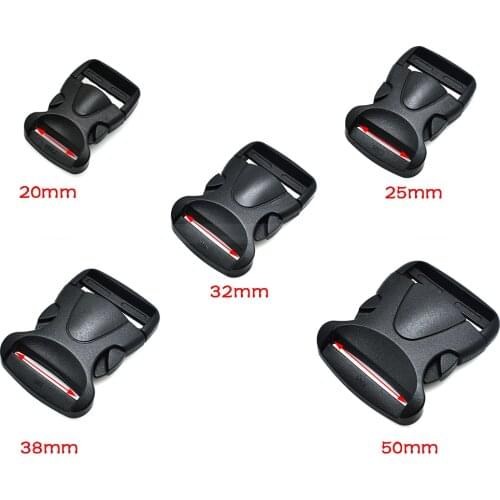 20mm 25mm 32mm 38mm 50mm Side Release Buckle Plastic Curved Backpack Straps Webbing Bag Parts