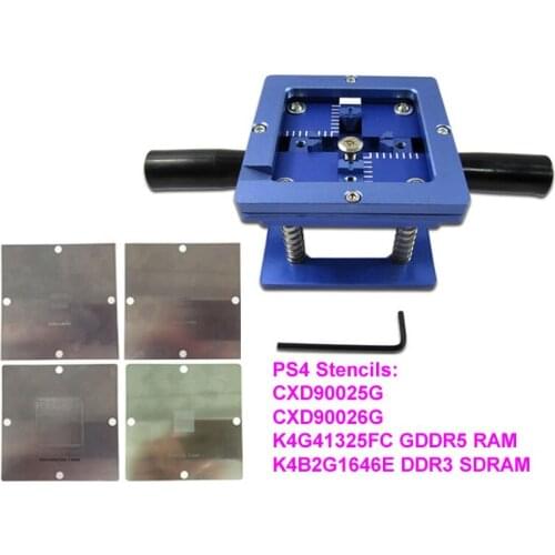 4pcs a set 90mm*90mm PS4 Stencils CXD90025G CXD90026G K4G41325FC GDDR5 RAM K4B2G1646E DDR3 SDRAM 90mm BGA Reballing Station