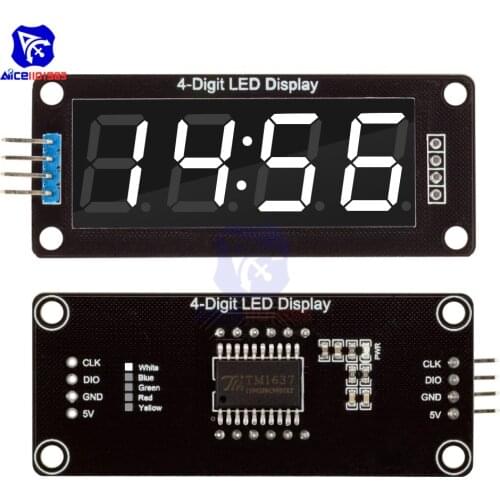 Diymore TM1637 0.56 inch 4-Digit Digital LED Display Tube Decimal 7 Segments Clock Module White Display for Arduino