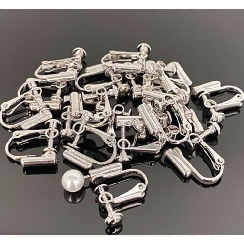 50pcs/pack Copper Clip on Earring Converters Painless Rotating Earring Converter Diy Jewelry Accessories