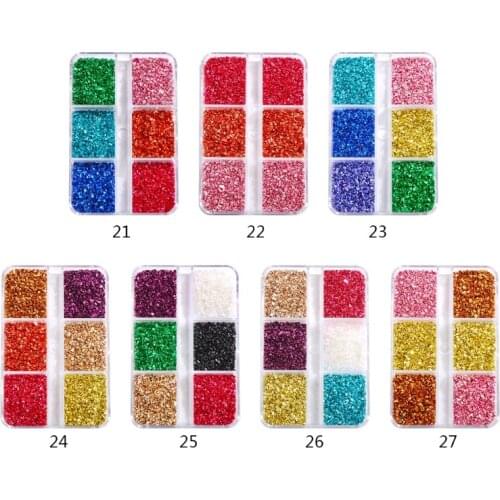 6 Grids Broken Glass Sequins Suitable for Nail Art Decoration Resin Mold Mobile Phone Case Making Jewelry Making