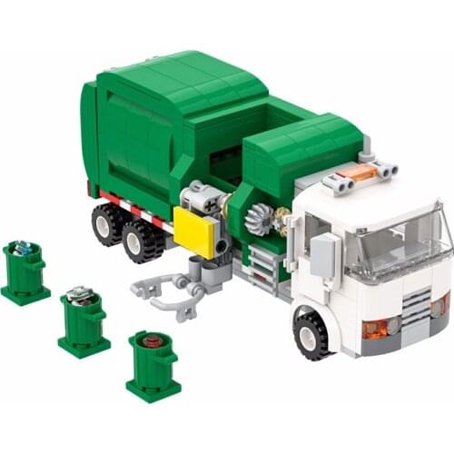60118 Vehicle Series Town Garbage Sorting Transport Truck Model Building Blocks Toys Trash Truck For Children Christmas Gift