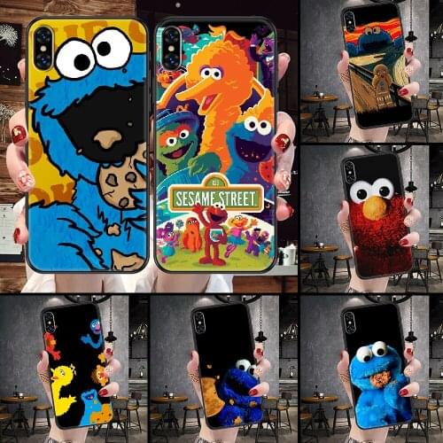 Sesame Street Phone Case For iphone 5 5S SE 2 6 6S 7 8 11 12 Mini Plus X XS XR Pro Max black tpu bumper fashion cell cover soft