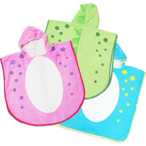 Infant Baby Towels Hooded Boy Girl Cartoon Dinosaur Ponchos Hooded Childrens Bath Towel Kid Beach Towel Infant Bathrobe Pajamas
