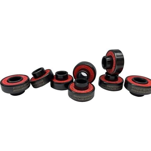 FREESPORT 608 Hybrid Black Ceramic Bearings for Inline Skate or Skateboard Scooter Longboard (Pack of 8)