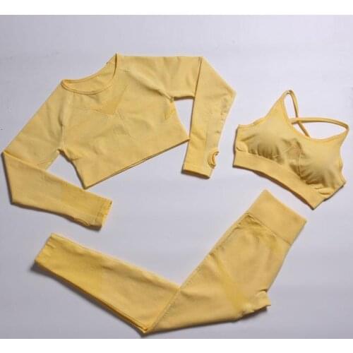 Seamless Leggings Fitness Yoga Set Ropa Deportiva Mujer Gym Clothing Track Suit High Waist Pants Sports Bras Workout Set