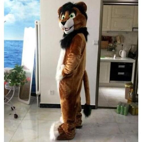 Halloween Long Fur Brown Fox Wolf Fursuit Mascot Costume Suit Adults Outfits Halloween Performance Party Game Fancy Dress Parade