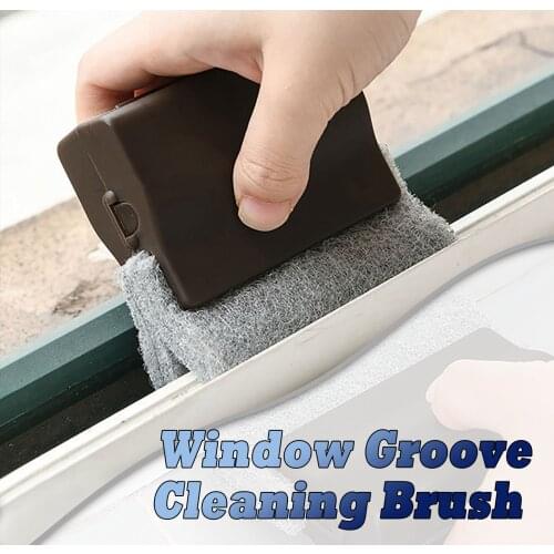 Creative Window Groove Cleaning Brush Hand-held Crevice Cleaner Tools Fixed Head Design For Window Slides And Gaps 2020 FN50