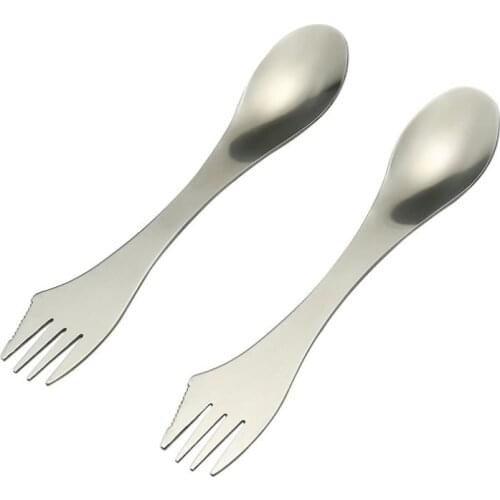 200pcs 3in1 Stainless Steel Spork Spoon Knife Fork Cutlery Utensil Tableware Outdoor Portable Camping Picnic Gadget SN1285