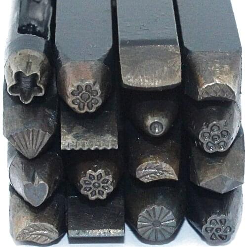 Metal Anvil Assorted punches for Jewelry punches Carved Flower Temporarily Golden Chisel Jewelry Tools and Equipment for DIY