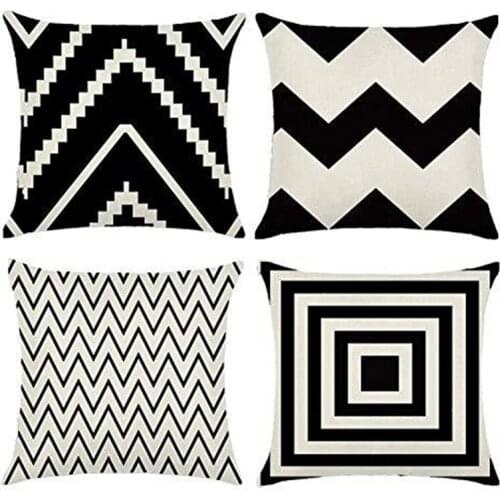 Minimalist Stylish Geometry Stripe Square Sofa Cushion Cover 45x45 Cm Pillow Case Bedroom Living Room Comfortable Home Decor