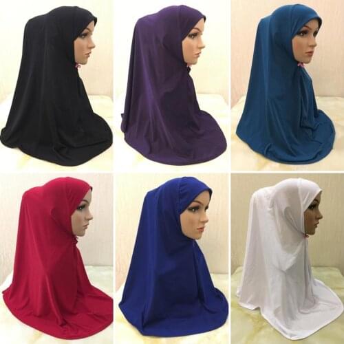 Muslim Prayer Hijab Headwear Long Robe Arab Women 1Pieces Al Amira Khimar Headscarf Islamic Abaya Jilbab Dubai