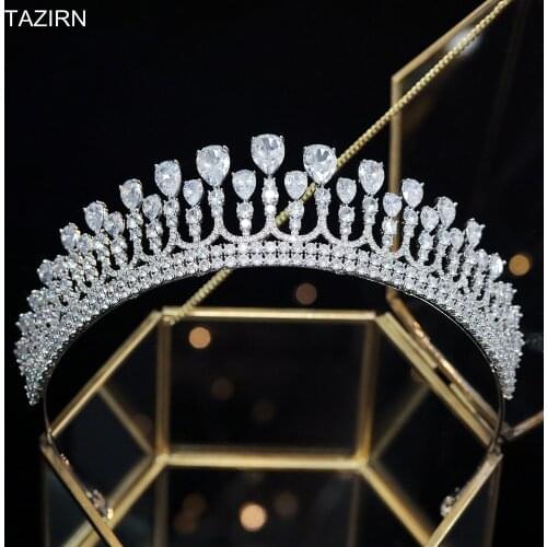 Small Crowns CZ Tiaras Wedding Accessories Women Trendy Headband Zircon Jewelry Girls Party Headdress Best Gifts