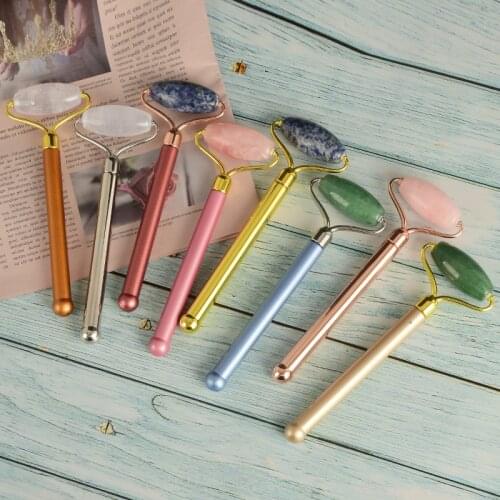 Single Head Face Jade Roller Natural Crystal Facial Hand Massager Anti Wrinkle Cellulite Face Lift Skin Care Tool Dropshipping