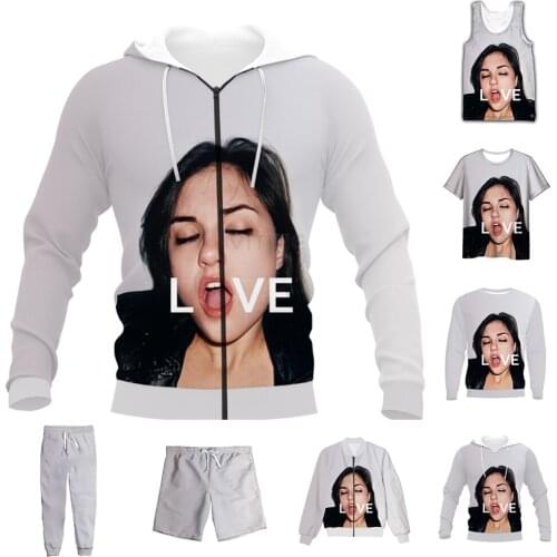 New Funny 3D Full Print Sasha Grey LOVE T-shirt/Sweatshirt/Zip Hoodies/Thin Jacket/Pants Four Seasons Casual Suit V47