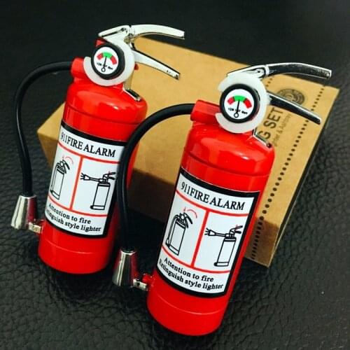 Fire Extinguisher Flashlight Creative Inflatable Cigar Lighter Metals Torch Butane Tracheal Lighters