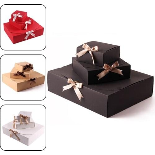 Gift Box Storage Bag Kraft Paepr Baking Cookies Packaging Merry Christmas Shirt Packing Boxes Birthday Weeding Custom