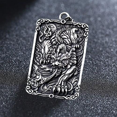 Stainless Steel Animal Brave Troops Pendant Vintage Gothic Punk Good Luck Mens Jewelry Keep Safe Men Gifts