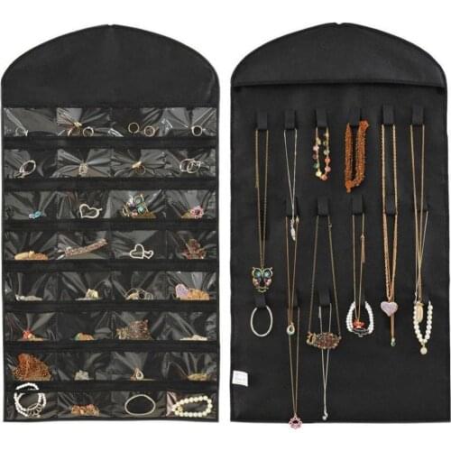Jewelry Hanging Storage Necklace Bracelet Earring Pouch Organizer Display Bag Jewelry Hanging Bag Storage Earrings Necklace