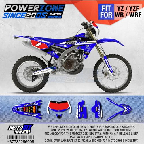 PowerZone Customized Team Graphics Backgrounds Decals 3M Custom Stickers For YAMAHA WR450F WR WRF 450cc 2016 2017 2018 2019 005