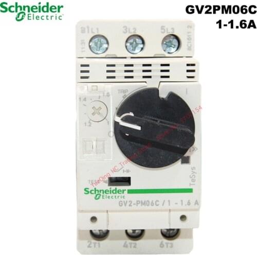 Schneider Electric GV2PM06C 1-1.6A motor thermal magnetic circuit breaker knob 3P protection switch setting current range