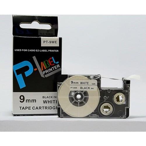 Mixed colors 6pcs 9mm Compatible label tapes XR-9WE1 XR-9X1 XR-9YW1 XR-9RD1 XR-9GN1 XR-9BU1 printer Ribbons