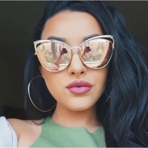 BANSTONE Fashion Cat Eye luxury Sunglasses Women Brand Designer Twin-Beam Mirror Men Sun Glasses Vintage Female oculos de sol
