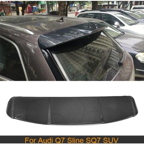 Carbon Fiber Car Rear Window Spoiler Wing for Audi Q7 Sline SQ7 SUV 4 Door 2016 2017 2018 Rear Trunk Boot Lip Wing Spoiler FRP