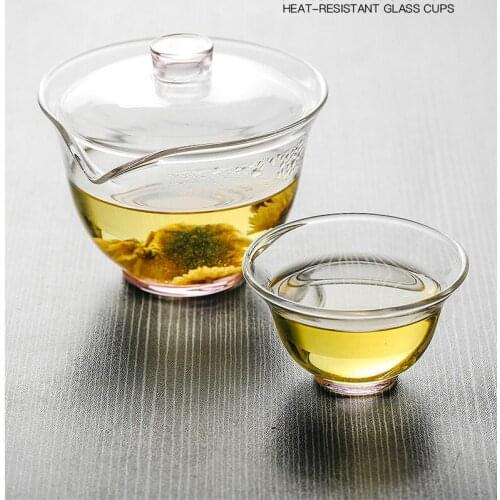 "KingTeaMall" Glass Tea Cup Gaiwan Tea Wares Tea Tools Tea Sets