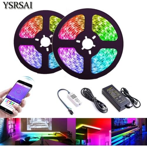 12V 10M Dream Color LED Strip Lights Chasing Light Strip Bluetooth APP Control Waterproof SMD2811 RGB Full Color Light led Strip