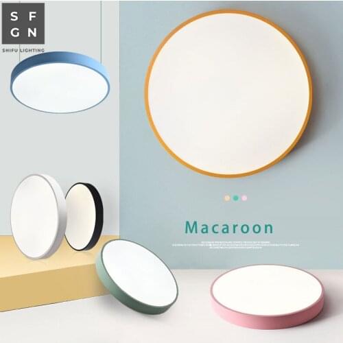 Led ceiling light Macaroon lamp Ultra-thin 5cm wrought iron modern home ceiling lighting for living room bedroom study Aisle