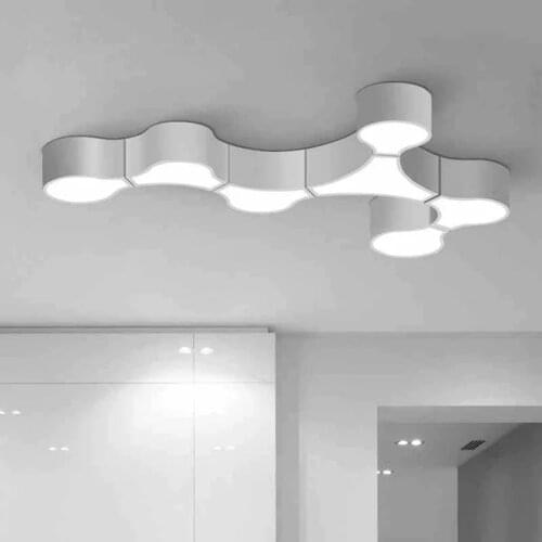 HAWBOIRRY LED living room aisle balcony hall bedroom restaurant hotel room modern minimalist puzzle into cell shape ceiling lamp