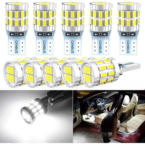 10PCS LED T10 W5W Canbus Car Interior Lights Automotive Goods For VW Polo Golf 4 5 6 7 GTI Passat B6 B5 JETTA MK5 MK6 CC Touareg