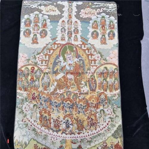 Tibet, Nepal, Thangka portrait, brocade painting, silk religious figure, Buddha statue, Thangka embroidery mural 18