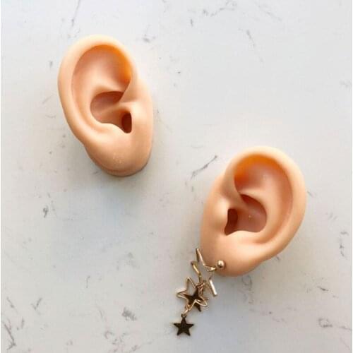 1 Pair Handmade Human Ear Model Resin Casting Mold Silicone Flexible Earmold Ear Displays Mould for Acupuncture Jewelry