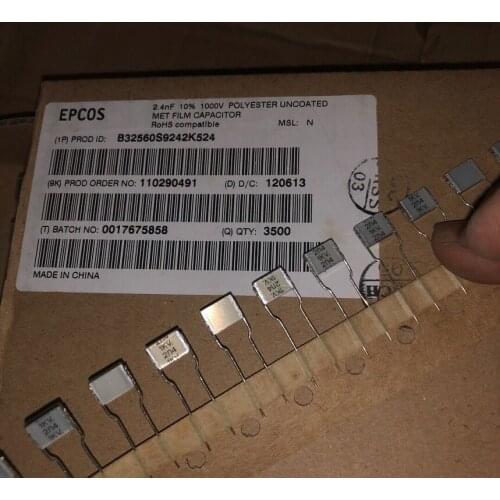 100% orginal and new B32560S9242K524 EPCOS B32560S9242K 1KV 2N4 2.4NF 10% 1000V POLYESTER UNCOATED best qualtiy