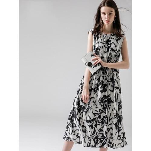 100% Silk Dresses for Women 2021 Womens Summer Dress Female High Waist Dress Mindi Dress Boho Dress Kobieta Sukienka Zjt2224