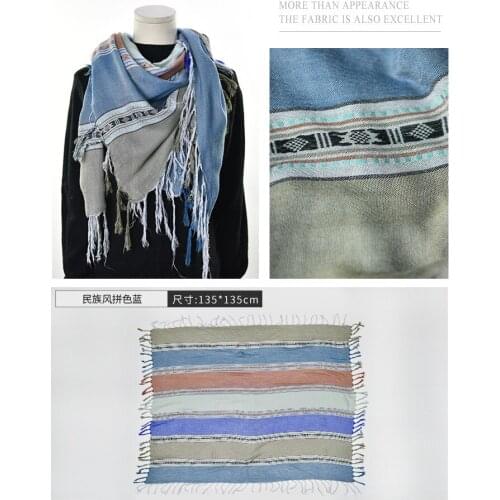 2021 Fashion Newest Geo Pattern Cotton Viscose Printed Square Scarf Shawls Wraps Hijabs 3Colors 10pcs/lot