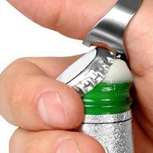 300PCs Stainless Steel Finger Ring Ring-Shape Beer Bottle Opener for Beer Bar free shipping