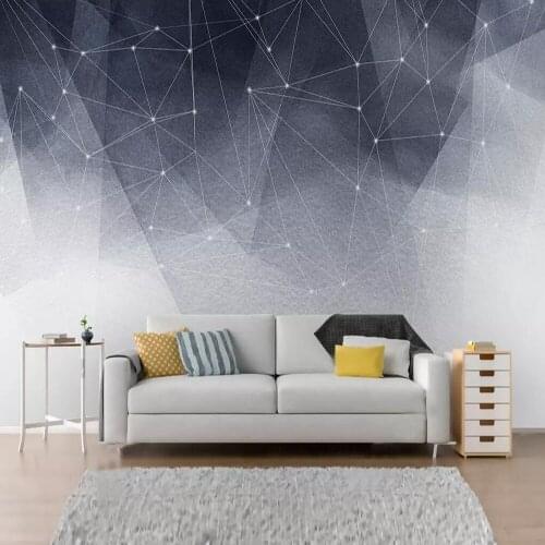 Milofi custom 3D wallpaper mural modern black and white abstract geometric lines background wall living room bedroom decoration