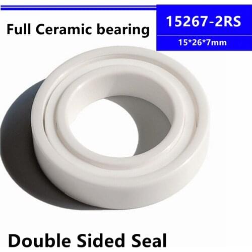 4pcs/10pcs Double sided seal ZrO2 Zirconia 15267-2RS bike bicycle Full Ceramic Ball Bearing Nonmagnetic 15*26*7mm