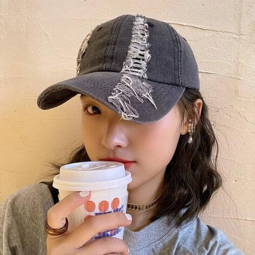 Summer Womens Washed Artificial Old Cowboy Baseball Hat Couple Hole Retro Cap Outdoor Sun Hat Gorros