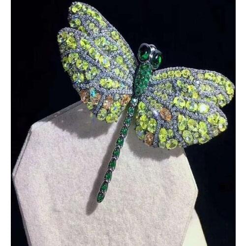52x62mm Womens High Quality Dragonflies Brooch CZ-inlaid ,Fashion Style For Woman Christmas Gift 1 Pair