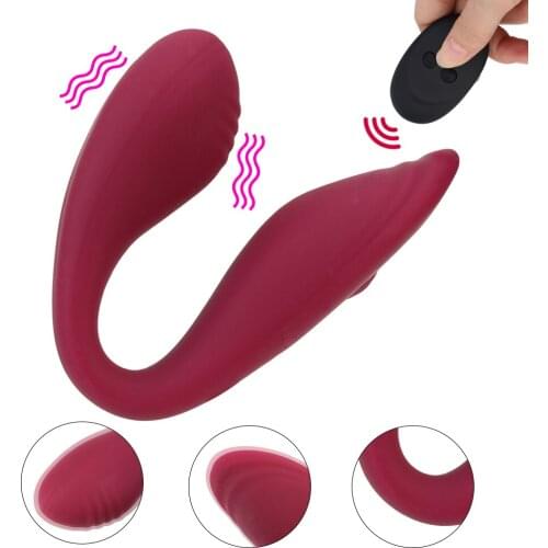 Double Vibrators Wireless Vibrator Sex Toy For Woman G Spot U Silicone Stimulator 10 Frequency USB Rechargeable Dildo