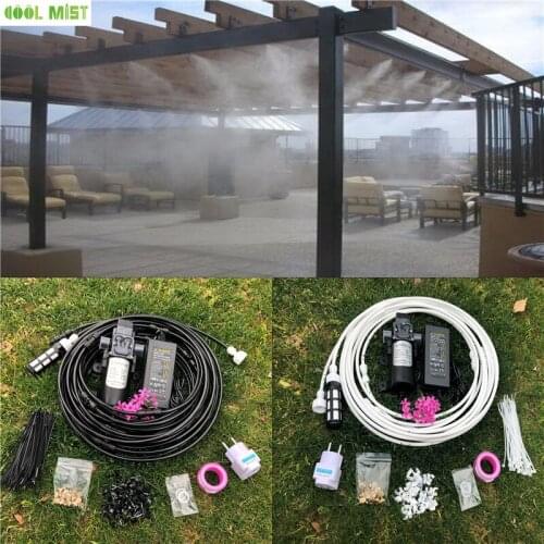 12V Water Spray Electric Diaphragm Pump Kit Portable Misting Automatic Water Pump 12M Misting Cooling System For Greenhouse M026
