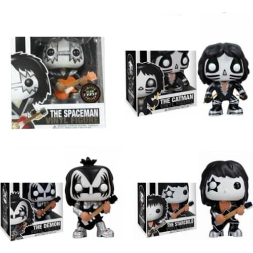 Funko POP KISS Guitarist Bass Drummer Demon Catman Vinyl Action Figure Model Kids Toys