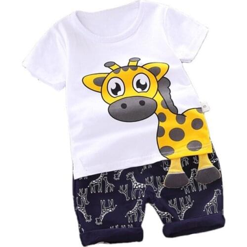 Summer Children Boys Cotton Clothing Baby Girls Cartoon T-shirt Shorts 2Pcs/Sets Fashion Toddler Clolthes Kids Casual Tracksuits